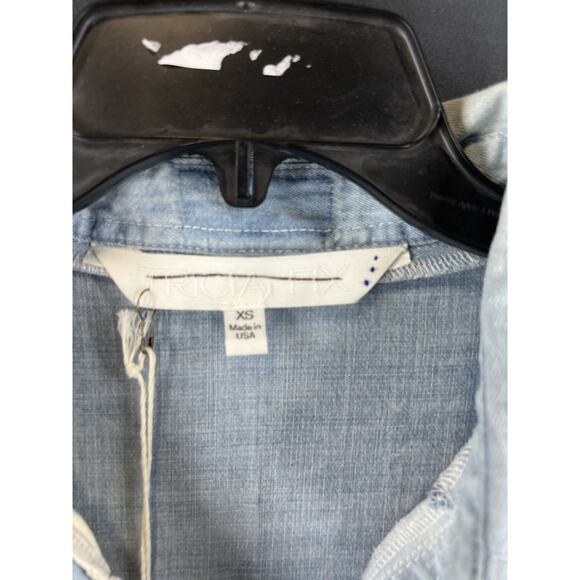 TRICIA FIX Heart Applique Button-Down Shirt - Neutral Combo Size X-Small - Picture 5 of 9